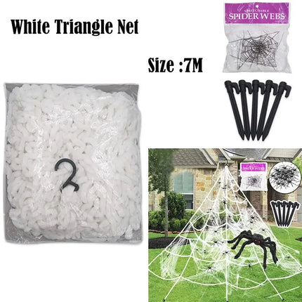 New Halloween Decorations Giant 30-200cm Spider Stretch Cobwebs Nets Horror Halloween Outdoor Wall Decorations Party Props