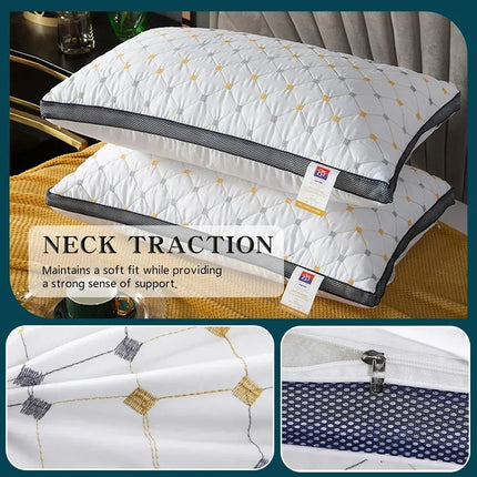 Hotel Pillows Bedroom Beds Sleep Cervical Pillows Middle-High Thickened Pillow Core Machine Washable and Sleep Aid Body Pillow