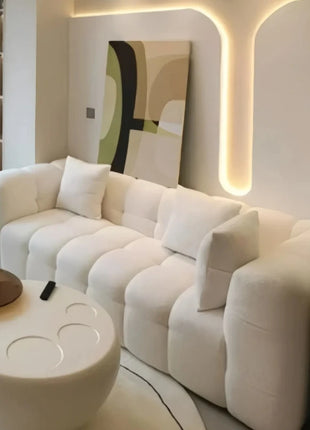 Divano Modulare a Fila Dritta con Design Divisibile, Morbido Divano in Pile Berber, Comodo Divano per Soggiorno, Accessori per Arredamento Casa e Appartamento