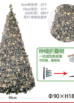 1.5/1.8/2.1M Pieghevole Albero Di Natale Atmosfera Domestica Decorazioni Di Natale Con PVC Floccato Centro Commerciale Ornamento Regali di Capodanno