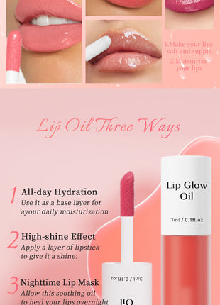 Lip Glaze Lip Oil Moisturizing Shiny Lipgloss Long lasting Makeup Lip Tint Lips Moisturizer Jelly Lipstick Oil Moisturizing Balm - Riparo82