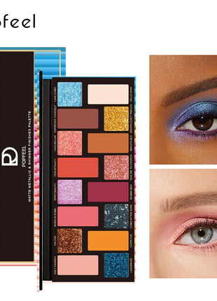 POPFEEL 16-Color Matte and Pearl Eyeshadow Palette-High Pigment,Pink and Earth Tones for Brightening and Enhancing Eye Makeup。 - Riparo82