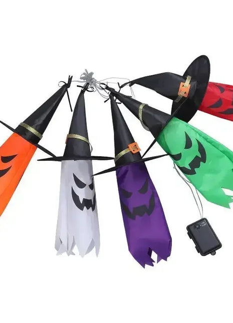 5 Pcs Halloween Witch Hat String Lights,Colored LED Lights Halloween Glowing Decoration for Yard Tree Garden Party Decor - Riparo82