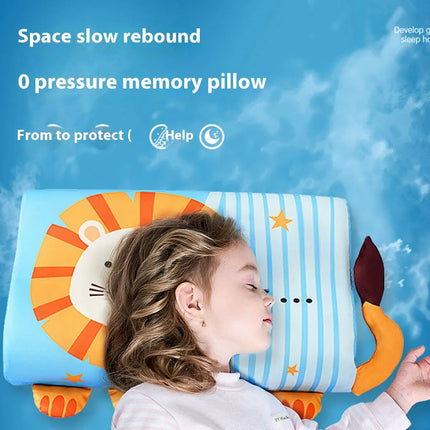 Kids Pillow for Sleeping Ergonomic Memory Foam Bed Pillow Breathable Nap Time Pillows Skin-Friendly Travel Cushion