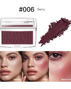 Matte Natural Cheek Tint Blush Palette Face Contouring Face Blusher Single Waterproof Matte Peach Rouge Contour Shadow Palette M - Riparo82