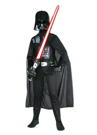 Costume da maschera per film classico da ragazzo stampato cartone animato Darth Vader mantello armatura tutina costume cosplay fantasia per bambini di Halloween