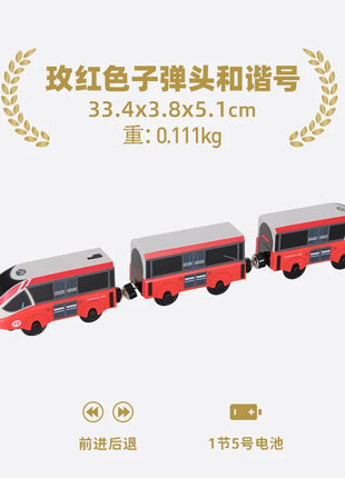 Set di treni elettrici Giocattoli Modello di treno Auto elettrica adatta per ferrovia in legno Pista del treno in legno Regalo di Natale per bambini