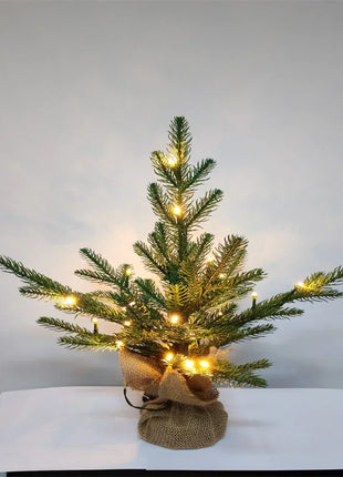 Piccolo albero di Natale Materiale 100% PE con luci a LED Albero di Natale da tavolo 45 cm / 60 cm Decorazioni per l'atmosfera della festa di Natale