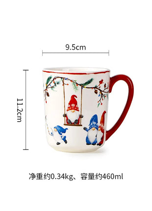 Piatto da pranzo in ceramica Goblin natalizio Piatti da dessert per bistecche di Babbo Natale Piatto da insalata per spaghetti Stoviglie per la decorazione della casa - riparo82