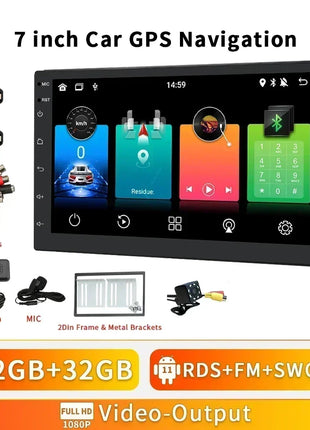 Car Radio 2 Din 7″ Android Multimedia Player GPS WIFI Bluetooth Player for Universal AutoRadio Stereo Video Navigation SWC WIFI