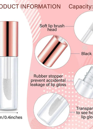 1.2ml Mini Lip Gloss Tubes with Wand Empty Travel Bottle Refillable Lip Gloss Containers Lip Balm DIY Lipstick Cosmetics - Riparo82