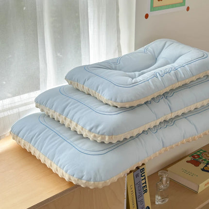 Comfortable Low Pillows for Parent and Child, Pure Cotton and Bean Velvet, Kids Adult Sleeping Pillows, 30x50 cm, 40x60, 48x74cm