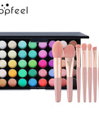 POPFEEL 40-Color Eyeshadow Palette with 8 Pink Eyeshadow Brushes – Long-Lasting, Highly Pigmented, Matte & Shimmer Combo. - Riparo82
