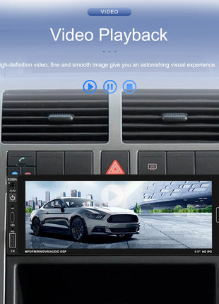 Podofo IPS 6.86''1Din Wireless Carplay Android Auto Car Radio Multimedia Video MP5 Player TouchScreen Universal Autoradio Stereo - Riparo82