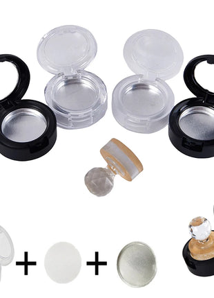 1Set Empty Eyeshadow Case Palette Pans Powde Cosmetics DIY Makeup Tool Stamp Makeup Organizer Box Glitter Container Eye Shadow - Riparo82