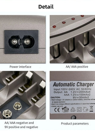 Batteria ricaricabile PALO 6F22 9V Ni-MH Batterie 9 V 300mAh Batteria da 9 volt a bassa autoscarica a 9 volt con caricabatterie intelligente - riparo82