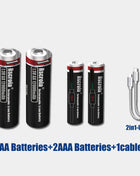 Batterie ricaricabili ad alta capacità AA12000mAh AAA 8000mAh Batterie ricaricabili AA agli ioni di litio Batteria AAA con cavo USB-C - riparo82