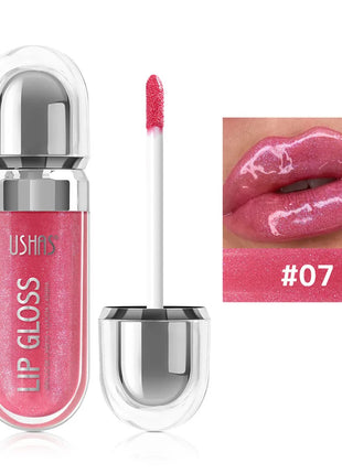 USHAS 12 colors mirror fine flash liquid lipstick pearlescent color waterproof sweatproof non-stick cup lip gloss - Riparo82