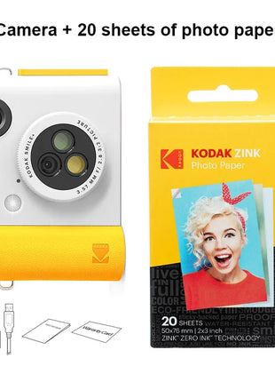 Stampante fotografica portatile Kodak Smile + Instnt Fotocamera Foto e macchina da stampa integrata aggiunge regalo per festival di carta fotografica Kodak Zink