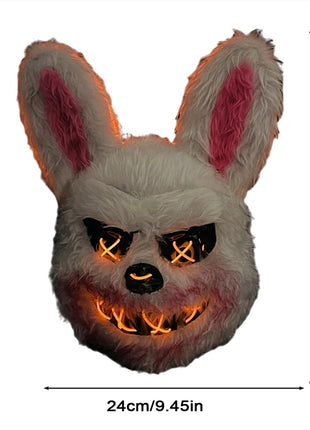 NEW LED  Light Halloween Cosplay Face Mask Party Show Stage Make-up Horror Bloody Rabbit Bear Mask Cartoon Carnival  Head Cover - Riparo82