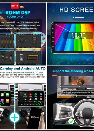 10 inch 2 DIN Android 14 Universal Multimedia Video Player, Car Radio, Wireless carplay android auto WiFi, GPS, Bluetooth, Audio - Riparo82