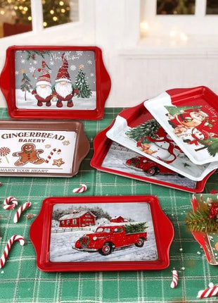 Piatti e vassoi per snack natalizi per dolcetti natalizi Piatti da portata durevoli e versatili per frutta, dessert, decorazioni per la cucina di casa - riparo82