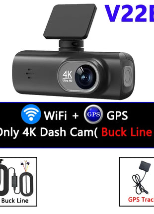 Dash Cam 4K UHD for Car Camera Front Rear Dual Lens With GPS WiFi 24h Parking Mode Night Vision Car DVR Video Registrator - Riparo82