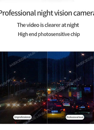 HD Dash Cam for front+in car DVR Single recording and dual recording/1K+1K mobile WiFi interconnection/24H parking monitoring - Riparo82