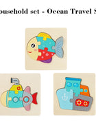 Set di puzzle in legno per bambini Montessori Giochi per bambini per bambini Giocattoli educativi e per l'intelligenza 1 2 3 4 anni - riparo82