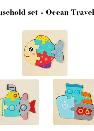 Set di puzzle in legno per bambini Montessori Giochi per bambini per bambini Giocattoli educativi e per l'intelligenza 1 2 3 4 anni - riparo82