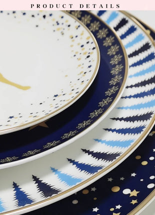 Set di stoviglie in porcellana di cervo nordico Ins per la casa, hotel, bistecche, piatti da dessert, tazze, decorazione per la disposizione degli alimenti occidentali, regalo di Natale - riparo82