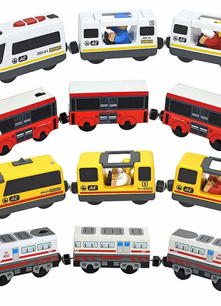 Locomotiva in legno Magnetic Electric Car Train Toys Fit Biro wood Diecast Slot Train Track Railway Educational Toys For Kids