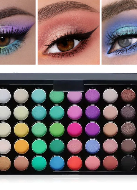 40 Colors Glitter Eyeshadow Palette Matte Waterproof Long Lasting Pressed Powder Cosmetics Kit Fashion Women Eye Makeup palette - Riparo82