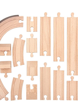 Nuovi tipi di parti di cingoli in legno Pista ferroviaria in legno di faggio Accessori per giocattoli adatti a tutte le marche Piste in legno Giocattoli per regali per bambini - riparo82