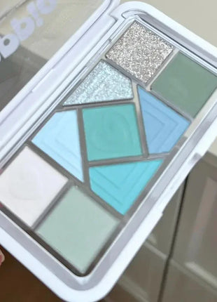 Mint diffuse pink blue small pink frame nine-color eyeshadow palette low saturation clear mint green pearl matte gentle pure des - Riparo82