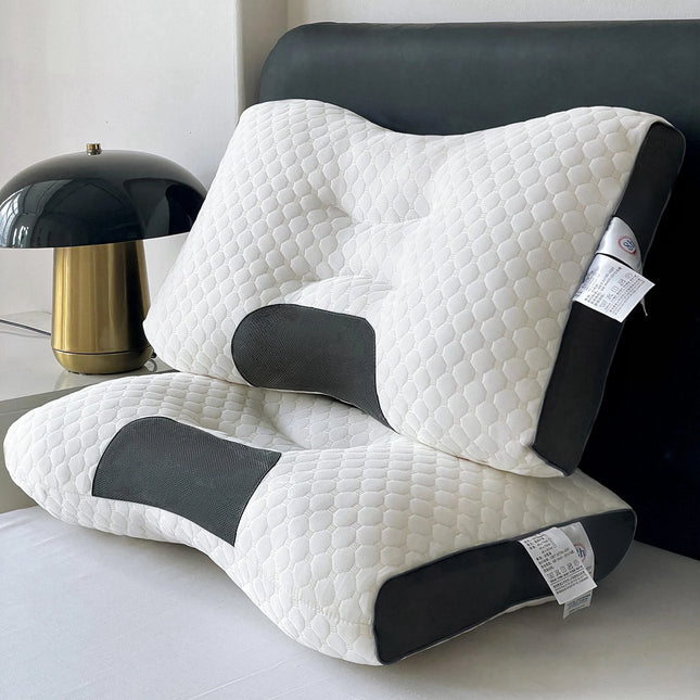 1PCS Neck Pillow Grey Help Sleep Protect The Neck Cervical Orthopedic Soybean Fiber Massage Household SPA Pillow For Sleeping.