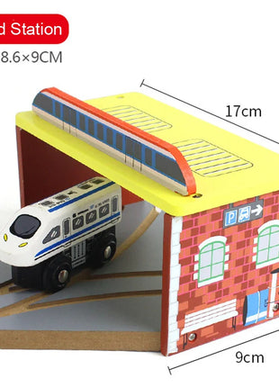 Tutti i tipi di binari del treno in legno Accessori Binari ferroviari in legno di faggio Ponte in legno Tunnel adatto per binari in legno Giocattoli per bambini - riparo82