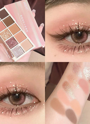 10-Color Matte & Glitter Eyeshadow Palette – High-Pigment, Long-Lasting, Waterproof & Smudge-Proof for Daily & Nude Makeup - Riparo82