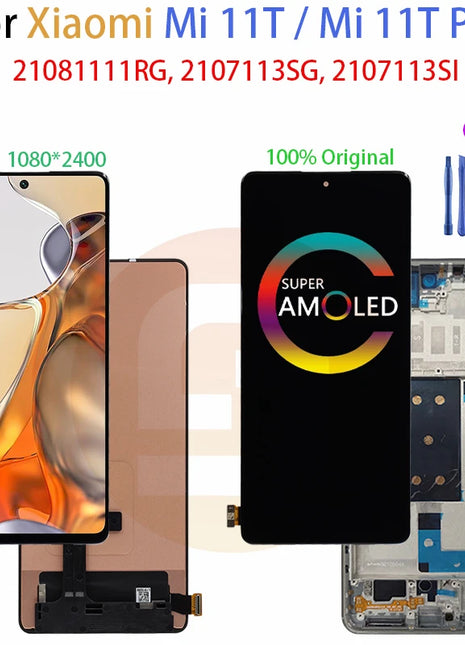 AMOLED originale per Xiaomi Mi 11T 11T Pro 21081111 RG RG 2107113 Riparazione del gruppo digitalizzatore schermo touch panel display LCD SI Pantalla - riparo82