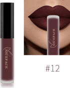 NICEFACE Nude Liquid Lipstick Ultra Matte Velvet Long Lasting Women Beauty Red Nonstick Cup Waterproof Lip Gloss Lips Cosmetics - Riparo82