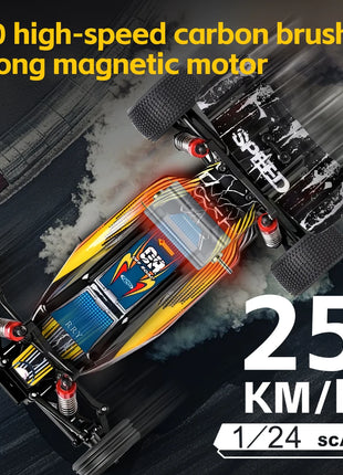 WLtoys 244016 Auto ad alta velocità, proporzionale 1:24, auto RC telecomandate di alta qualità, trazione a due ruote, giocattolo e regalo per ragazzo da corsa