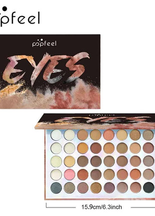 POPFEEL 40-Color Earth Tone Eyeshadow Palette - Matte, Shimmer, and Contour Makeup for Vibrant and Long-Lasting Eye Look.