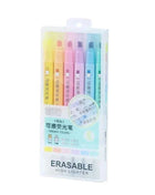 6pcs Erasable Highlighters Pastel Markers Dual Tip Fluorescent Pen for Art Drawing Doodling Marking School Office Stationery