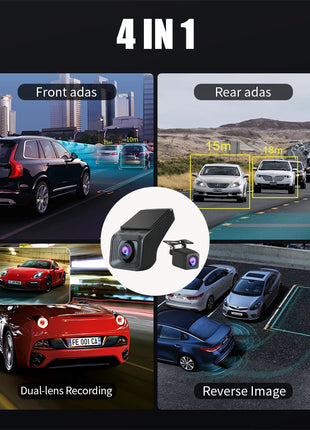 Double Recording Front And Rear Camera Full HD 170° Wide Angle Dash Cam for Android Multimedia ADAS Car DVR USB TF Card 32G 64G - Riparo82