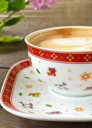 Set di piatti natalizi in ceramica ad alta temperatura, albero di Natale, piatto per cibo occidentale, bella tazza da caffè, ciotola, set natalizio di varietà ricca - riparo82