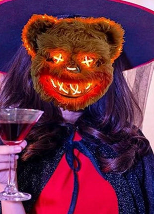 NEW LED  Light Halloween Cosplay Face Mask Party Show Stage Make-up Horror Bloody Rabbit Bear Mask Cartoon Carnival  Head Cover - Riparo82
