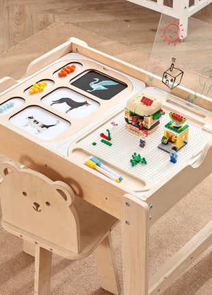 Tavolo sensoriale ottico in legno per bambini Montessori utilizzato per giochi da tavolo sensoriali Regalo di giocattoli per l'ortografia di numeri e lettere - riparo82