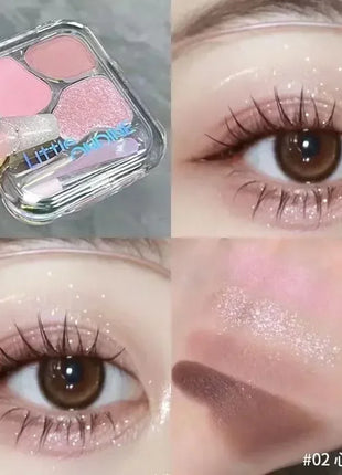 Little Ondine 4Color Eyeshadow Palette Blush Eyeliner Eyeshadow Highlight Contour Palette Eyes Makeup Beauty - Riparo82