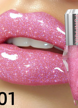 8 Color Glitter Shimmer Lip Gloss Moisturizing Lip Tinted Fuller Lip Effect Diamond Liquid Lipstick Makeup Sexy Lip Care Gifts - Riparo82