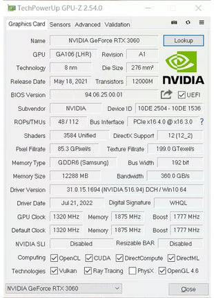SOYO New Gaming Graphics Cards NVIDIA GeForce RTX 3060 12GB GDDR6 192 Bit Desktop Computer Components RTX3060 - Riparo82